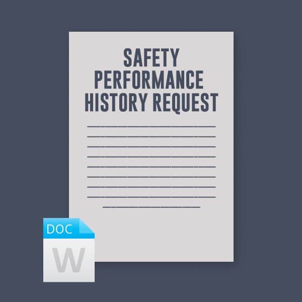 Safety Performance History Request — image 1