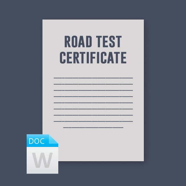 Road Test Certificate — image 1