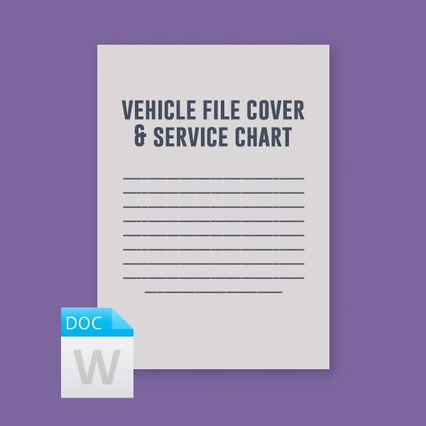 Vehicle File Cover Sheet & Service Chart — image 1