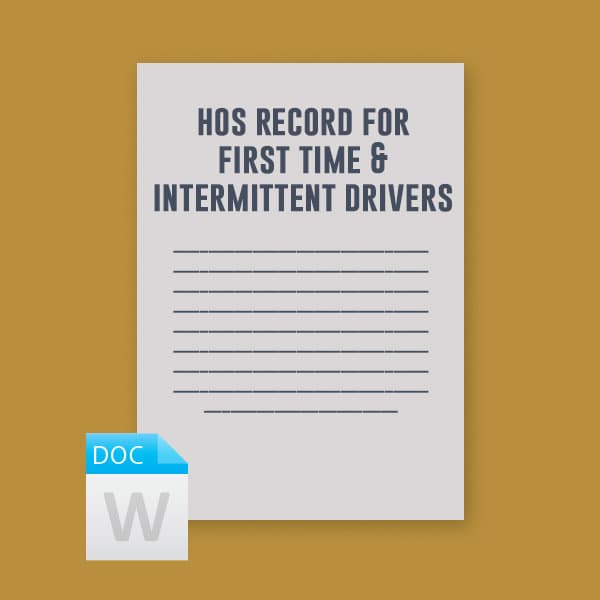 HOS Record for First-Time or Intermittent Drivers — image 1