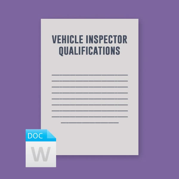 Vehicle Inspector Qualification Certificate — image 1